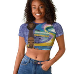 Nigeria Osun-Osogbo Festival Raglan Cropped T shirt Oshun God - Yoruba Pattern - African Pride