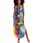 Nigeria Osun-Osogbo Festival Summer Maxi Dress Oshun God - Yoruba Pattern - African Pride