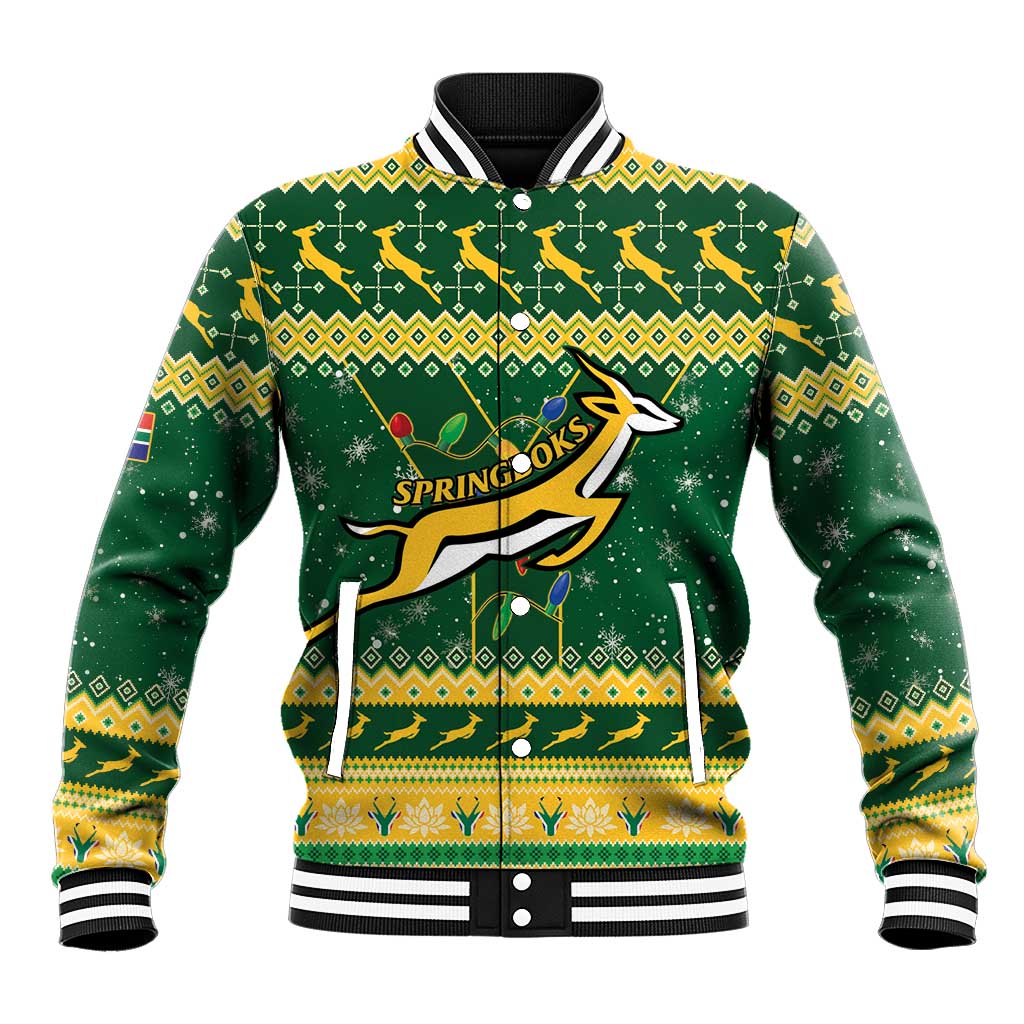 South Africa Christmas Rugby Baseball Jacket Springboks Geseende Kersfees LT15