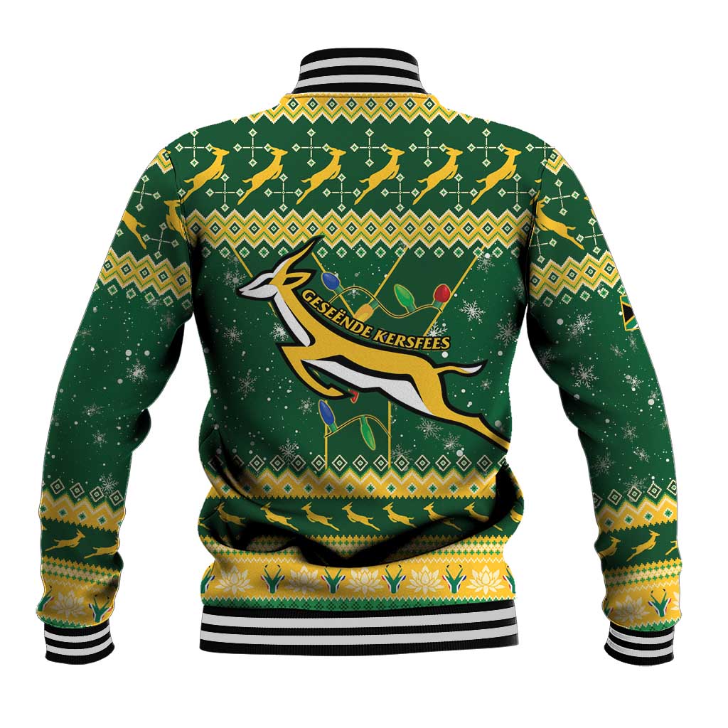 South Africa Christmas Rugby Baseball Jacket Springboks Geseende Kersfees LT15