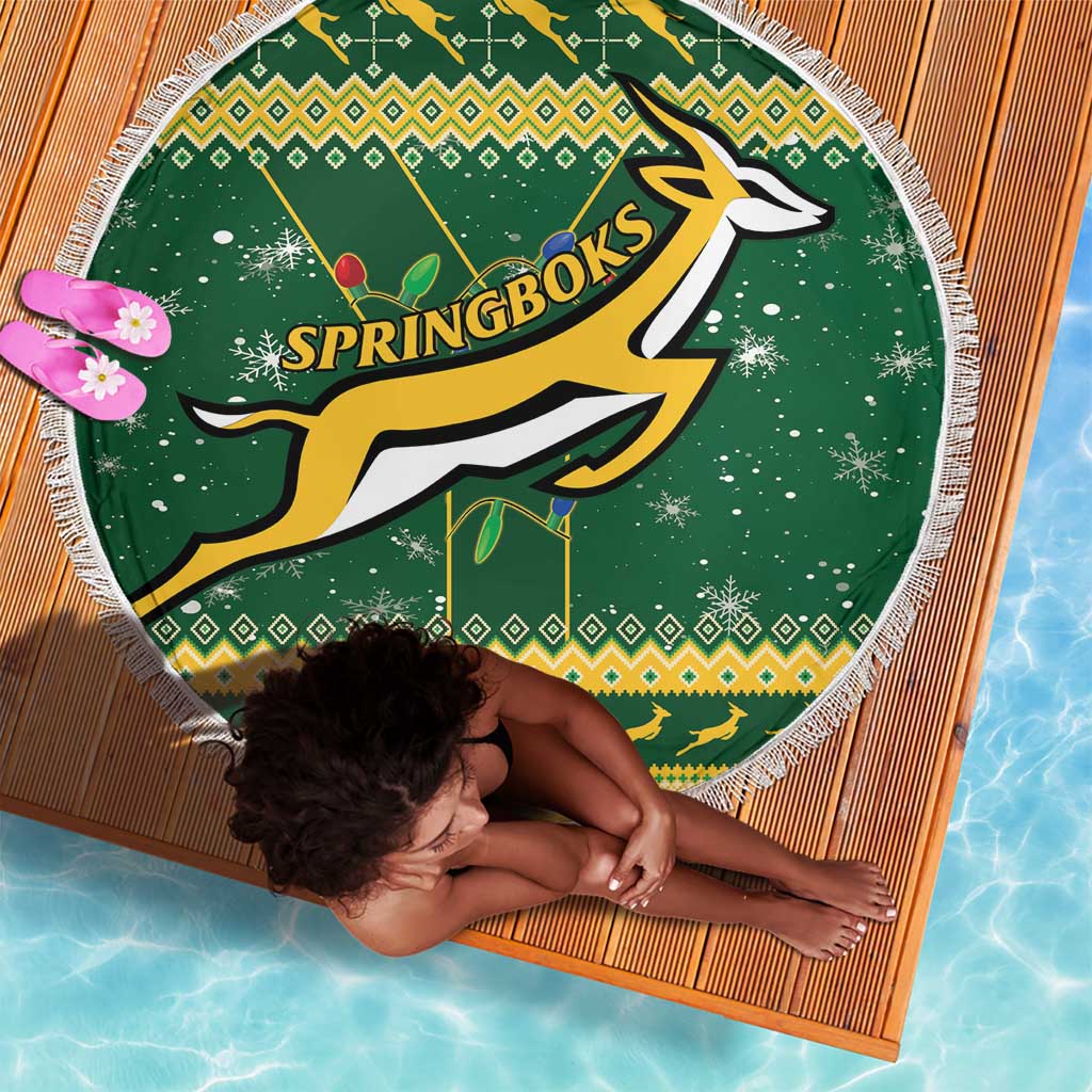 South Africa Christmas Rugby Beach Blanket Springboks Geseende Kersfees
