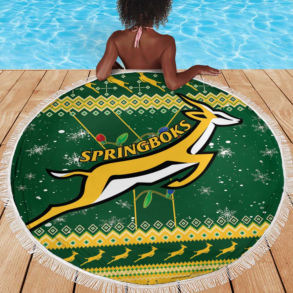 South Africa Christmas Rugby Beach Blanket Springboks Geseende Kersfees