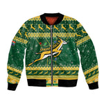 South Africa Christmas Rugby Bomber Jacket Springboks Geseende Kersfees