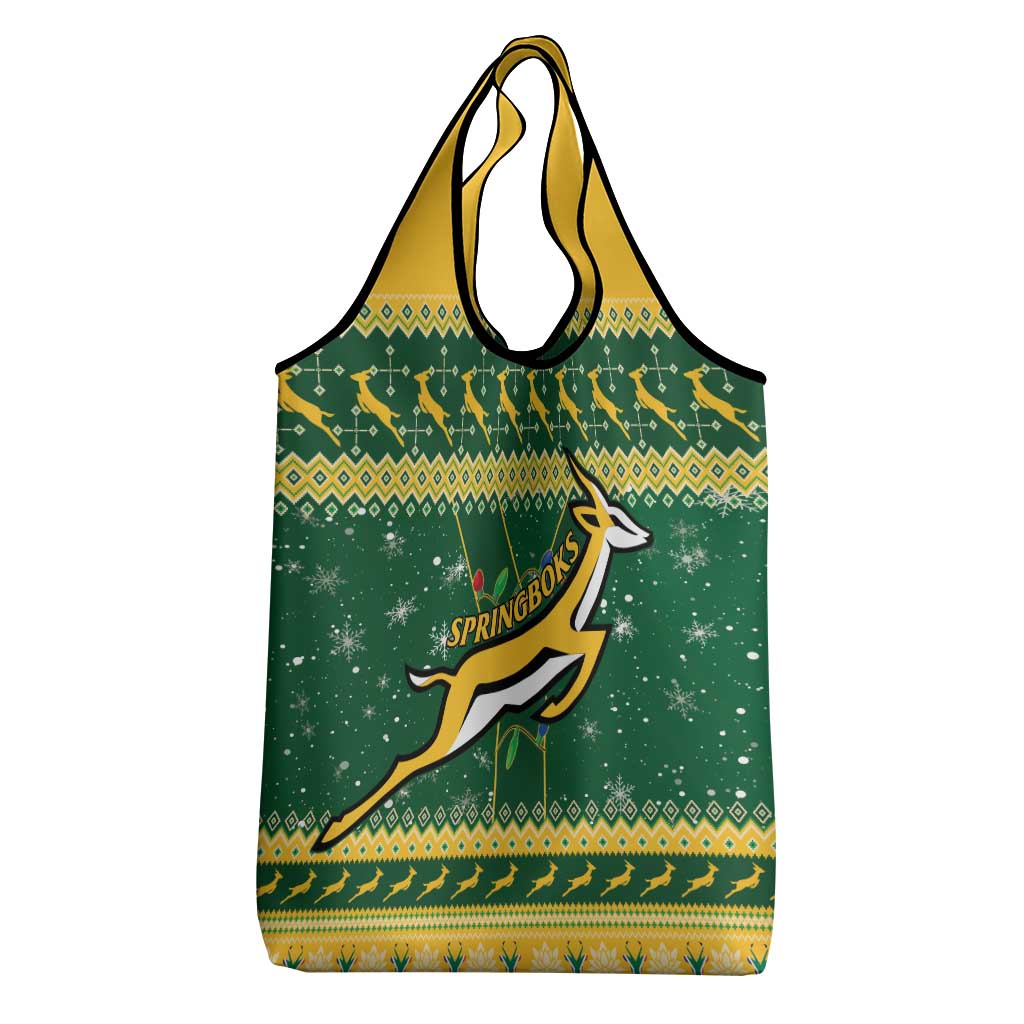 South Africa Christmas Rugby Grocery Bag Springboks Geseende Kersfees