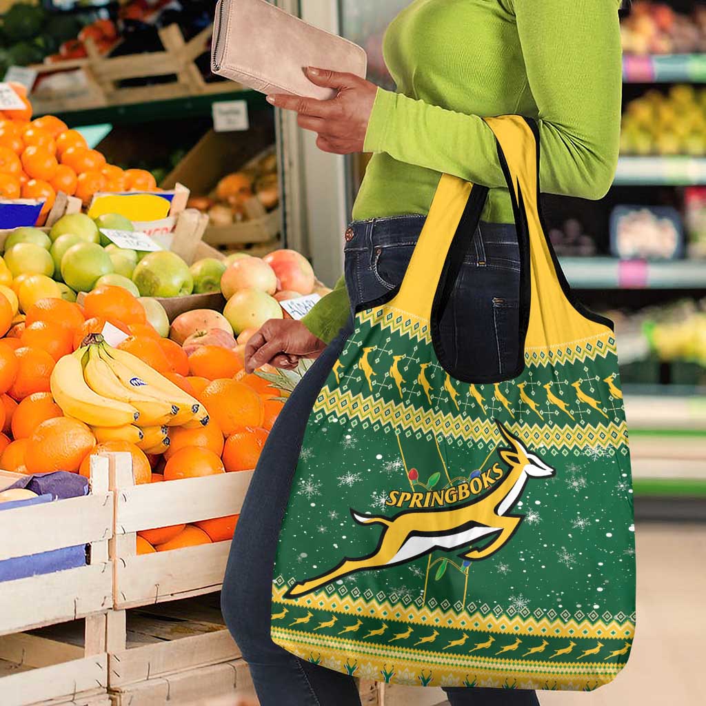 South Africa Christmas Rugby Grocery Bag Springboks Geseende Kersfees