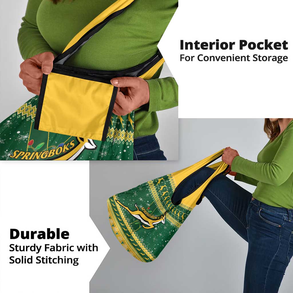 South Africa Christmas Rugby Grocery Bag Springboks Geseende Kersfees