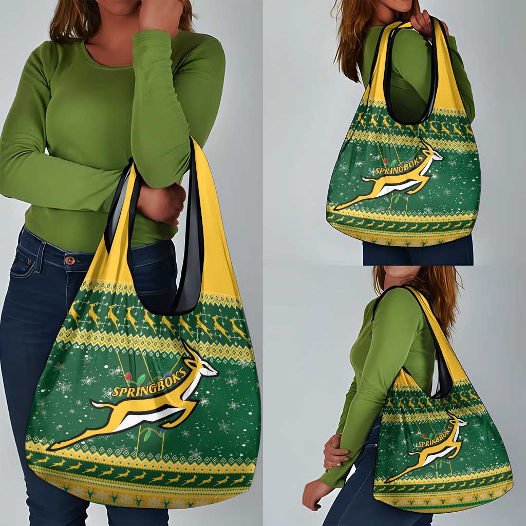 South Africa Christmas Rugby Grocery Bag Springboks Geseende Kersfees