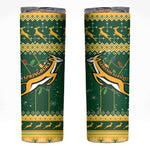 South Africa Christmas Rugby Skinny Tumbler Springboks Geseende Kersfees