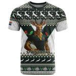 South Africa Christmas Rugby T shirt Springboks Mascot Mix African Pattern