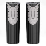 Liberia Kpelle Ethnic Heritage Pattern - Black Skinny Tumbler - African Pride