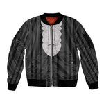 Liberia Kpelle Ethnic Heritage Pattern - Black Sleeve Zip Bomber Jacket - African Pride