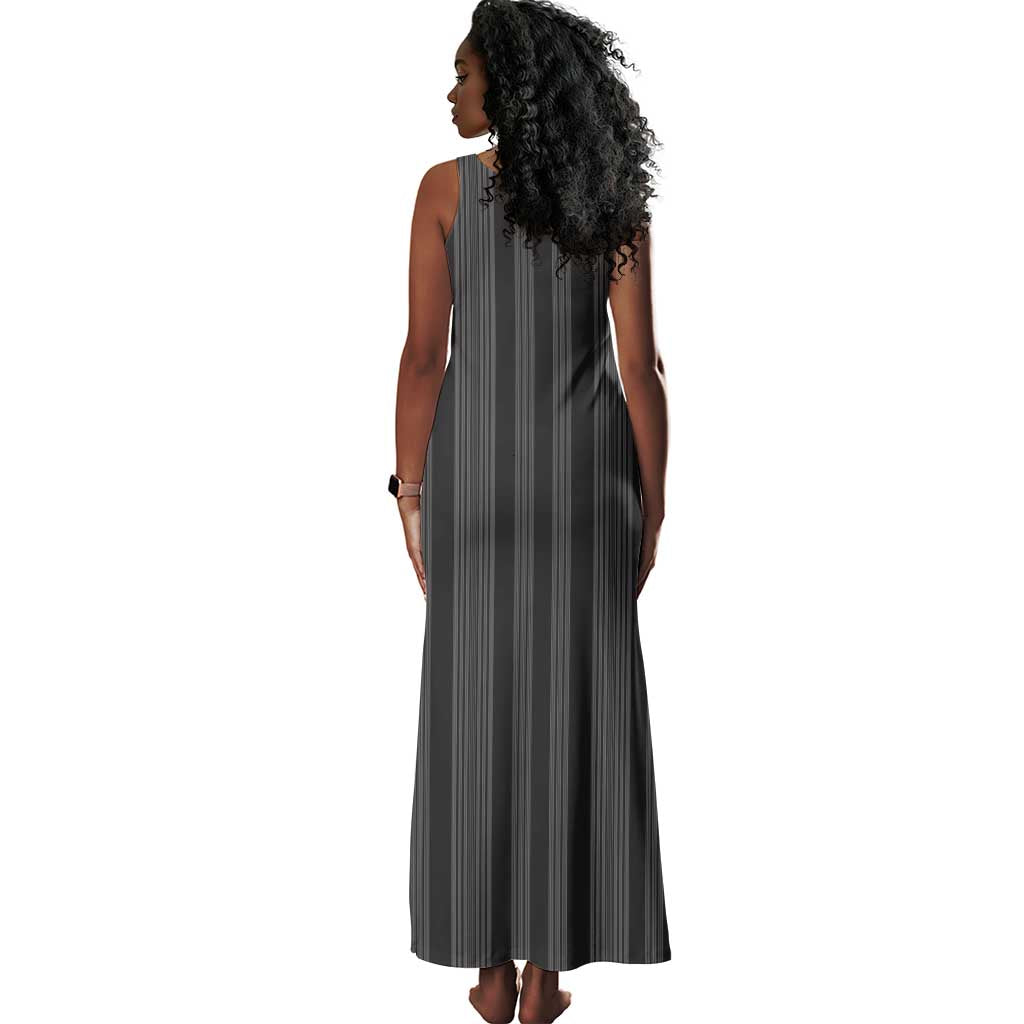 Liberia Kpelle Ethnic Heritage Pattern - Black Tank Maxi Dress - African Pride