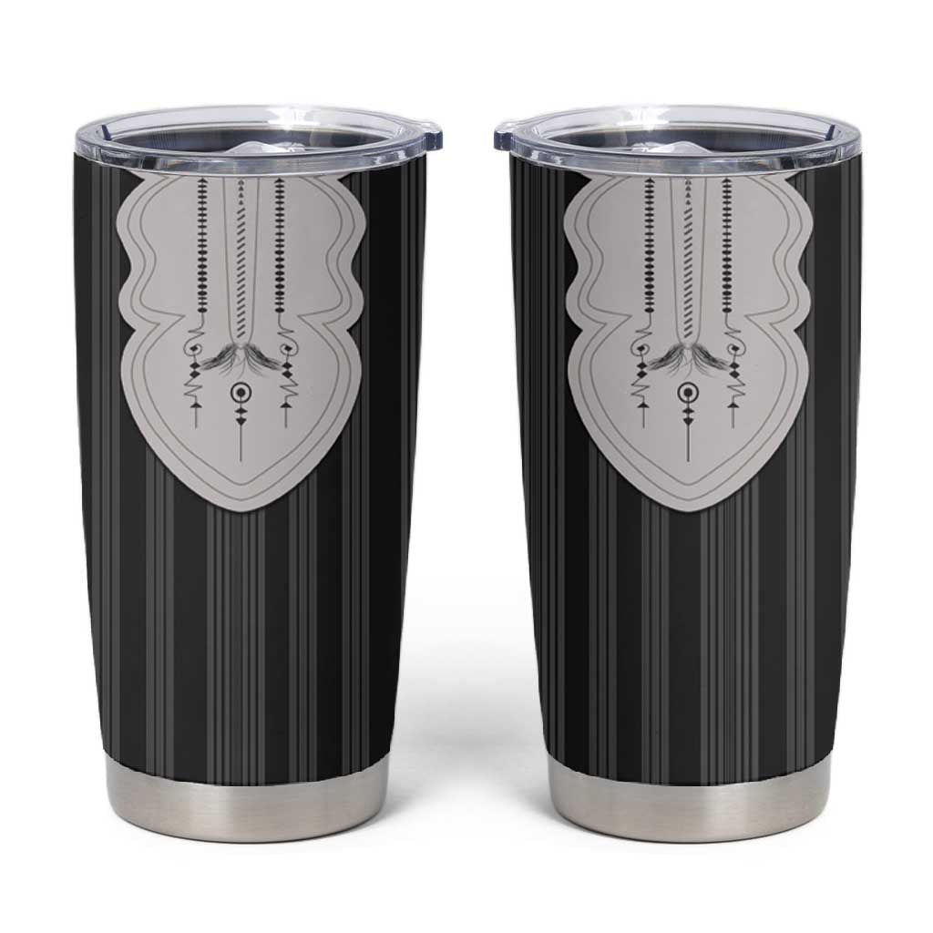 Liberia Kpelle Ethnic Heritage Pattern - Black Tumbler Cup - African Pride