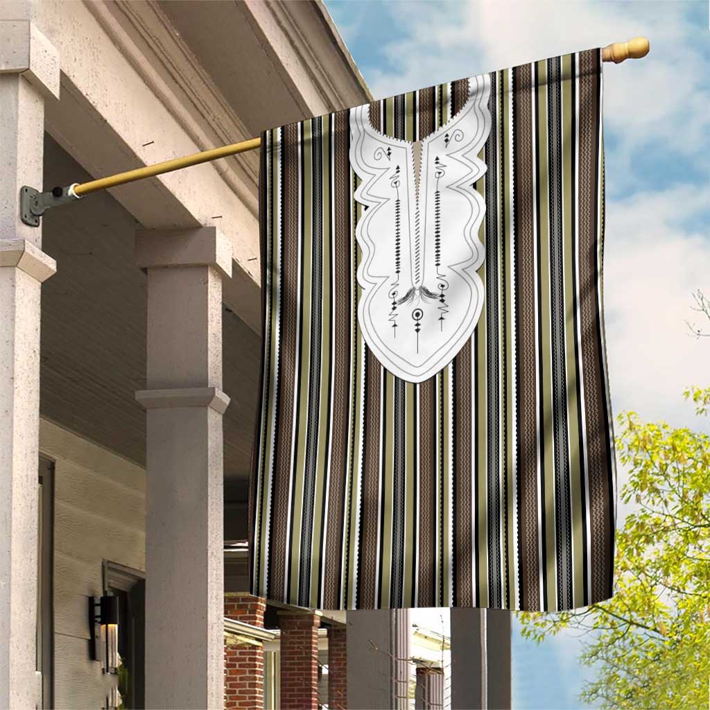 Liberia Kpelle Ethnic Heritage Pattern - Brown Garden Flag - African Pride