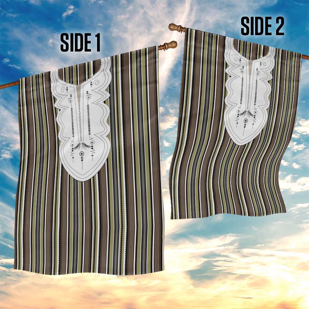 Liberia Kpelle Ethnic Heritage Pattern - Brown Garden Flag - African Pride