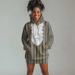 Liberia Kpelle Ethnic Heritage Pattern - Brown Hoodie Dress - African Pride