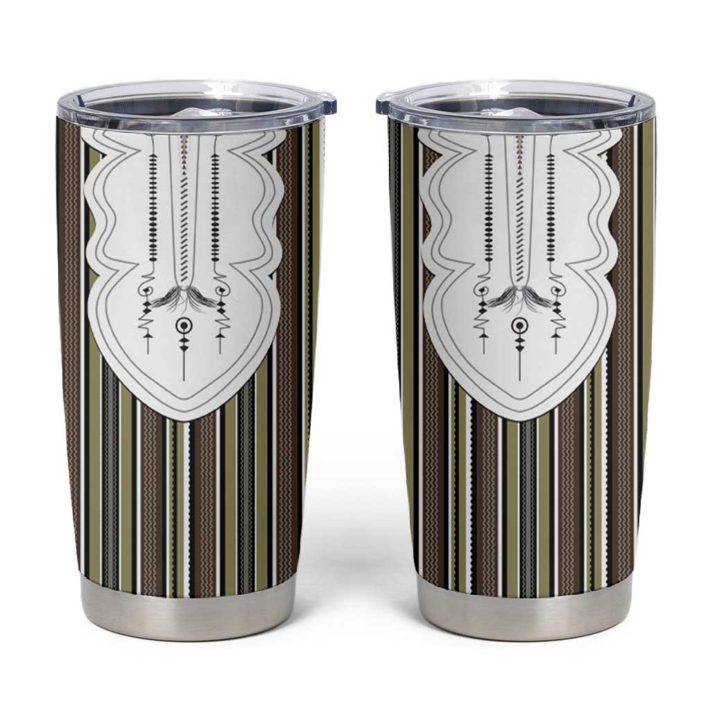 Liberia Kpelle Ethnic Heritage Pattern - Brown Tumbler Cup - African Pride