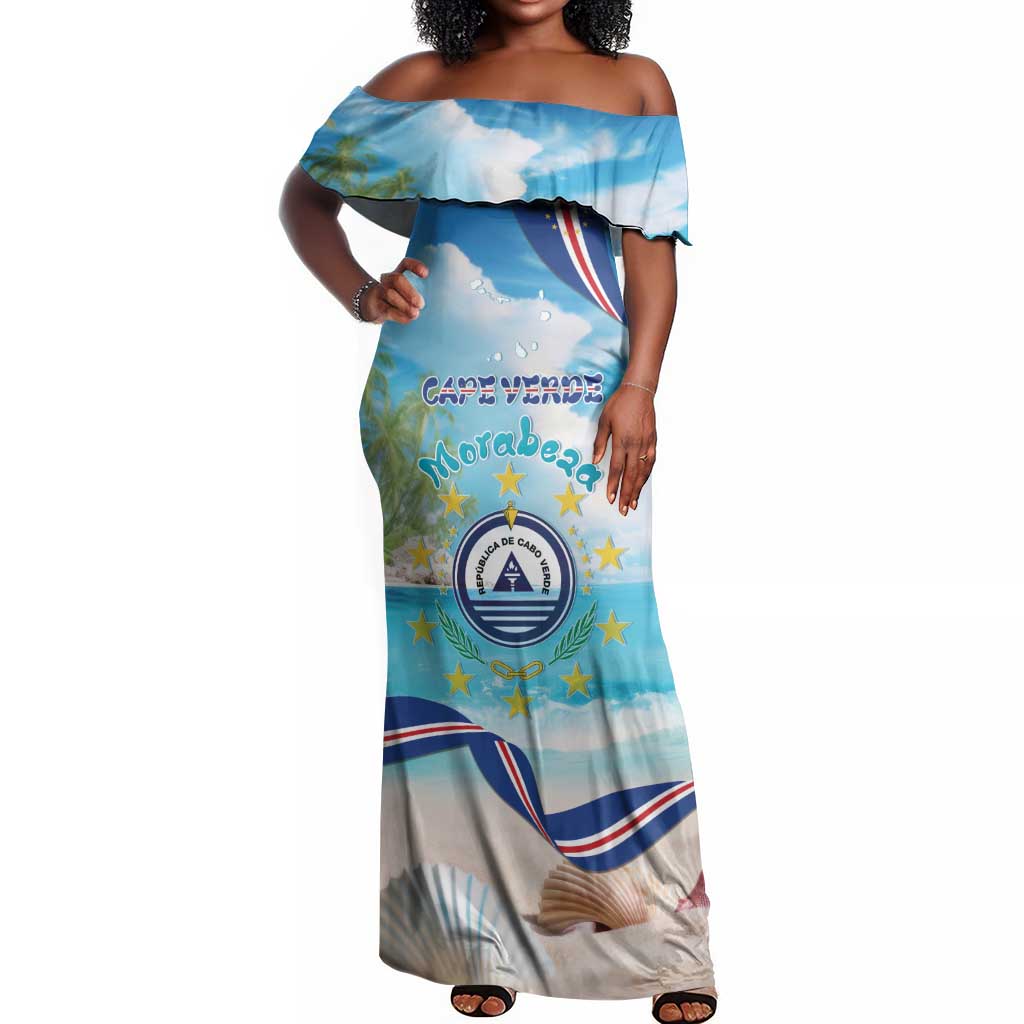 Cape Verde Morabeza Off Shoulder Maxi Dress Paradise Ocean - African Pride