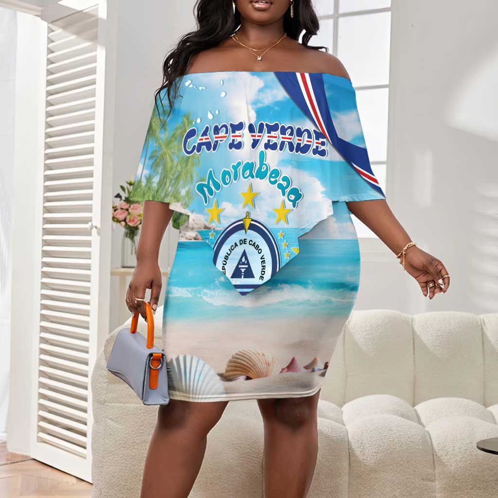 Cape Verde Morabeza Off Shoulder Short Dress Paradise Ocean - African Pride