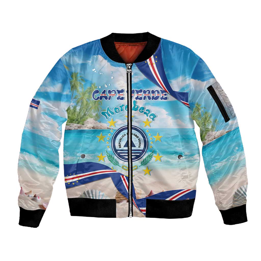 Cape Verde Morabeza Sleeve Zip Bomber Jacket Paradise Ocean - African Pride