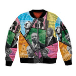 Civil Rights Leader Sleeve Zip Bomber Jacket Black History Tribute - African Pride