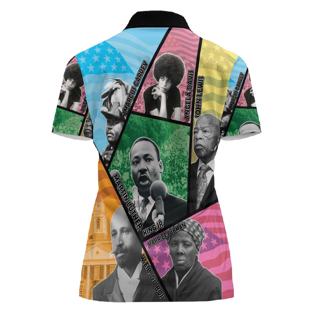 Civil Rights Leader Women Polo Shirt Black History Tribute - African Pride