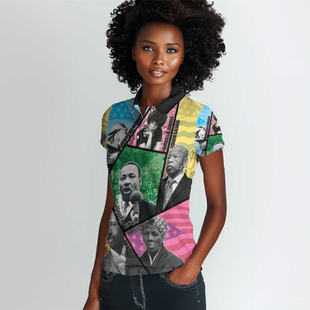Civil Rights Leader Women Polo Shirt Black History Tribute - African Pride