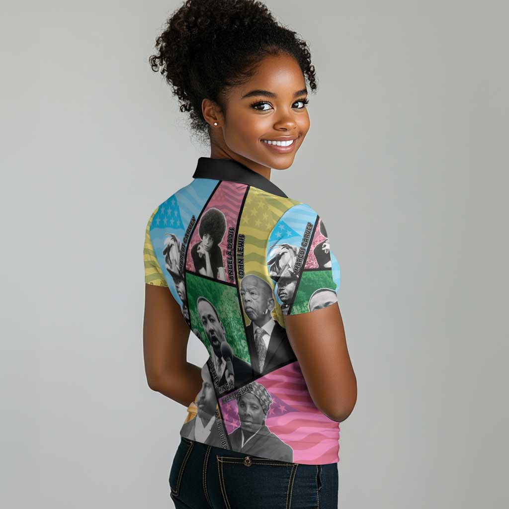 Civil Rights Leader Women Polo Shirt Black History Tribute - African Pride