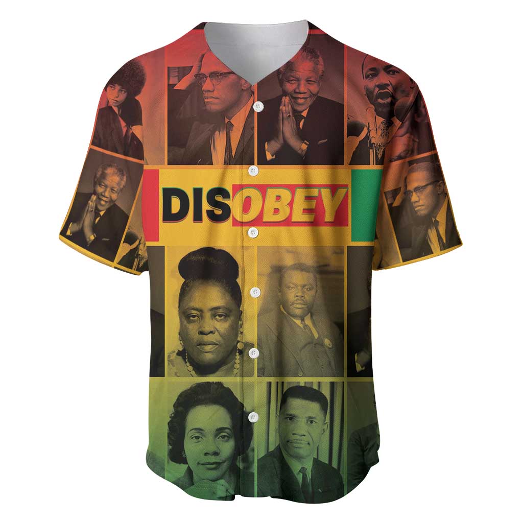 Disobey Freedom Fighters Baseball Jersey African American Heroes - African Pride