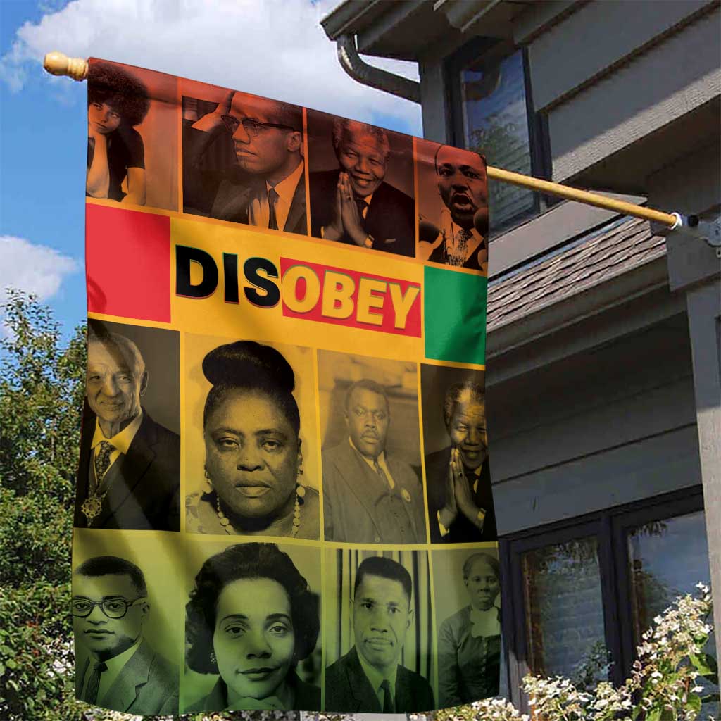 Disobey Freedom Fighters Garden Flag African American Heroes - African Pride