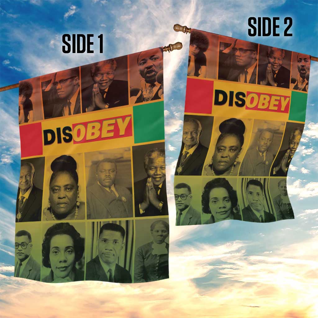 Disobey Freedom Fighters Garden Flag African American Heroes - African Pride