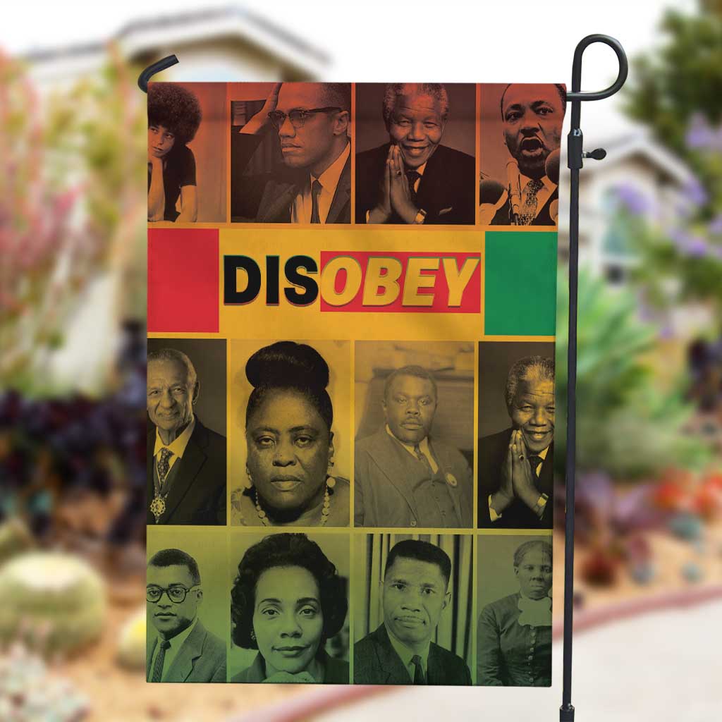 Disobey Freedom Fighters Garden Flag African American Heroes - African Pride
