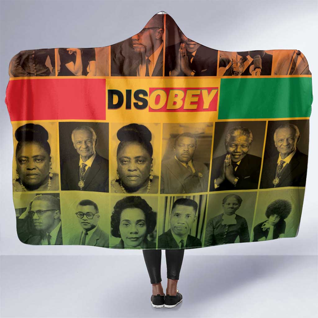 Disobey Freedom Fighters Hooded Blanket African American Heroes - African Pride