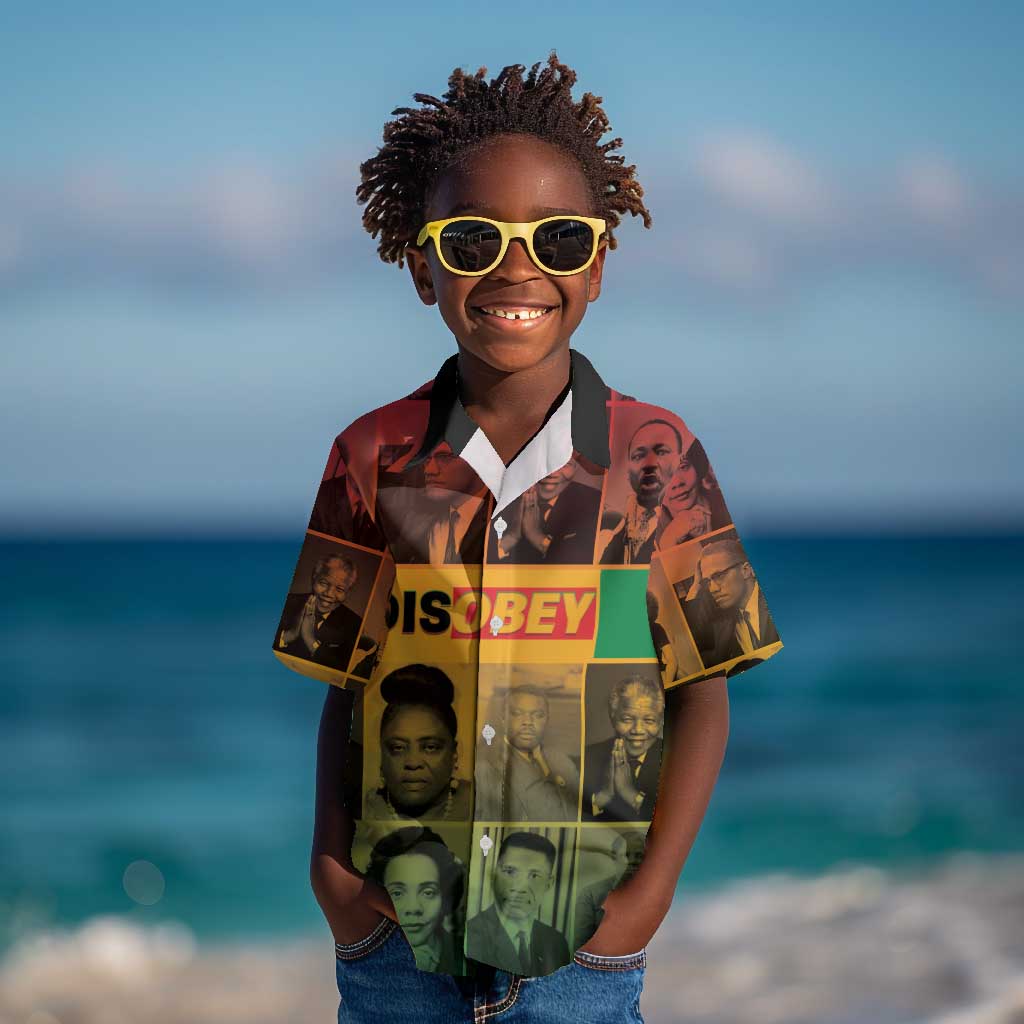 Disobey Freedom Fighters Kid Hawaiian Shirt African American Heroes - African Pride
