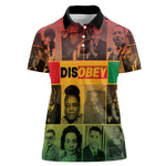 Disobey Freedom Fighters Women Polo Shirt African American Heroes - African Pride