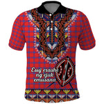 Afro Kenya Maasai Shuka Personalized Polo Shirt Maasai Shield Mix Dashiki