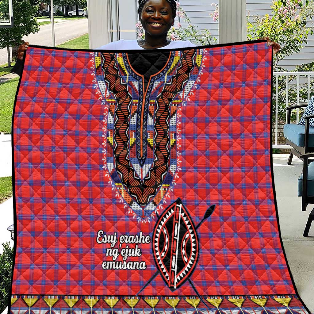 Custom Kenya Football Quilt Bed Set Maasai Shield Coat Of Arms Style LT14