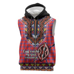 Afro Kenya Maasai Shuka Personalized Sleeveless Zip Hoodie Maasai Shield Mix Dashiki - African Pride