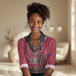 Afro Kenya Maasai Shuka Personalized Women Casual Shirt Maasai Shield Mix Dashiki LT15
