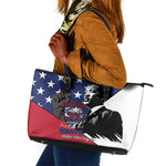 Black Americans Happy MLK Day Leather Tote Bag Everybody Can Be Great Because Everybody Can Serve