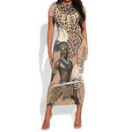 South Africa Zulu People Short Sleeve Bodycon Dress Zulu Warrior - African Pattern LT15