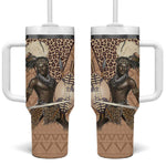 South Africa Zulu People Tumbler With Handle Zulu Warrior - African Pattern