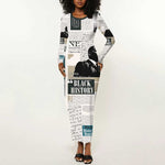 Civil Rights Leaders Long Sleeve Bodycon Dress African-American History Month LT15