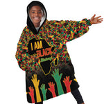 Black History Month Kid Wearable Blanket Hoodie I'm Black And I'm Proud