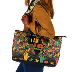 Black History Month Leather Tote Bag I'm Black And I'm Proud