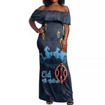 Happy Eid Al-Adha Off Shoulder Maxi Dress Kenya Mubarak