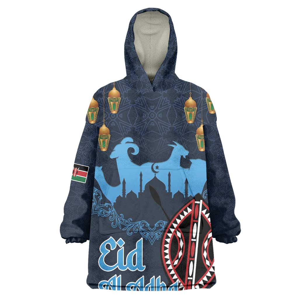 Happy Eid Al-Adha Wearable Blanket Hoodie Kenya Mubarak