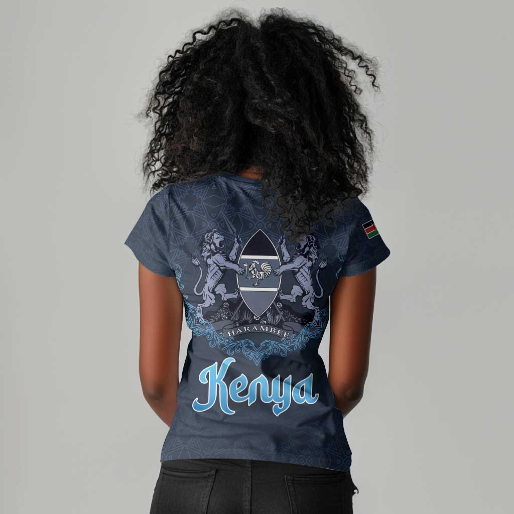 Happy Eid Al-Adha Women V-Neck T-Shirt Kenya Mubarak