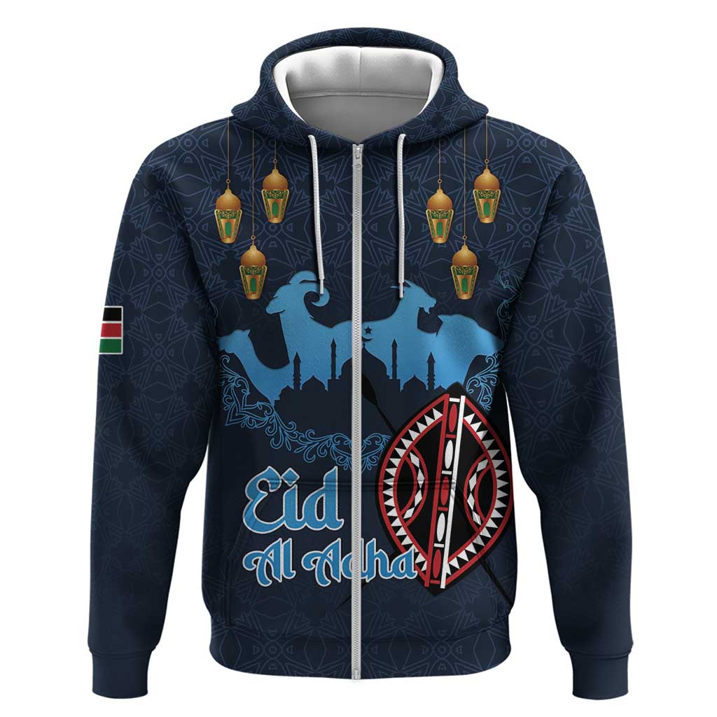 Happy Eid Al-Adha Zip Hoodie Kenya Mubarak