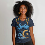 Happy Eid Al-Adha Women V-Neck T-Shirt Algeria Mubarak